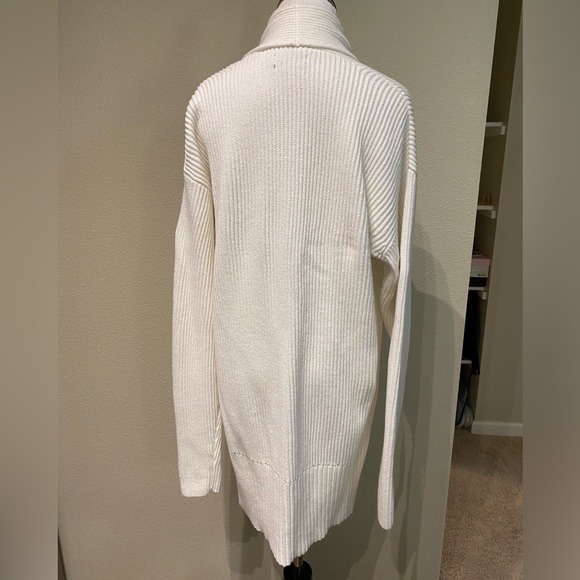 Dockers Long Cardigan Sweater, Relaxed Fit Cotton rib open cardigan White M - Picture 7 of 10